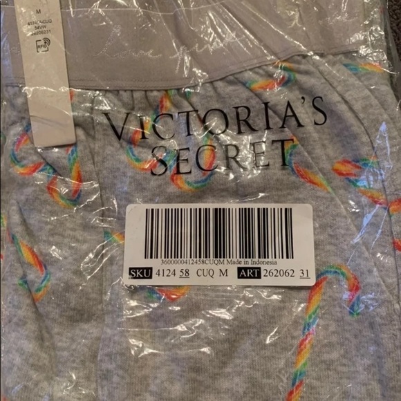 NEW PJ SET-VSPINK CANDY CANE HEARTS PINK PJ'S -MED - Picture 4 of 5